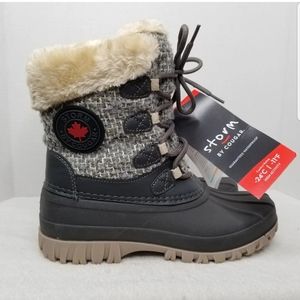 Cougar Waterproof Lace-Up Boots Cabin Charcoal/Gold Size 8